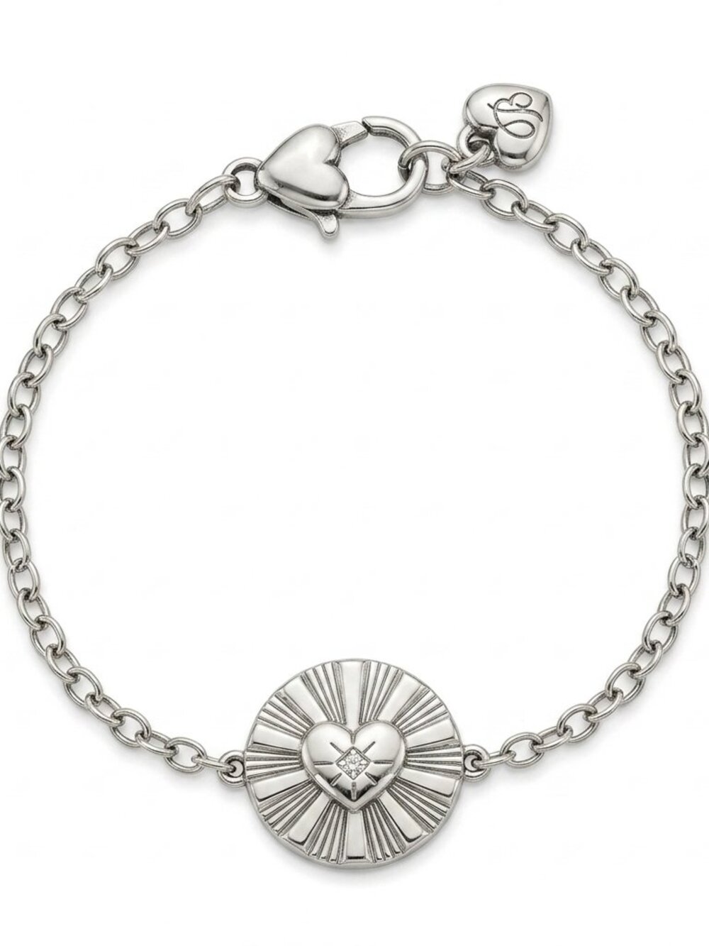 Brighton Silver Heart Medallion Bracelet
